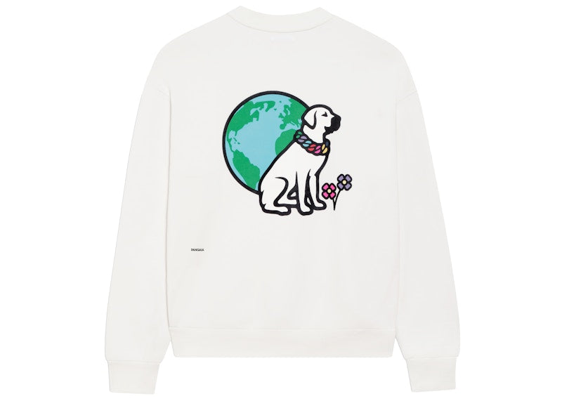 Pangaia x Victor Victor Sitting Dog Crewneck Sweatshirt Off White