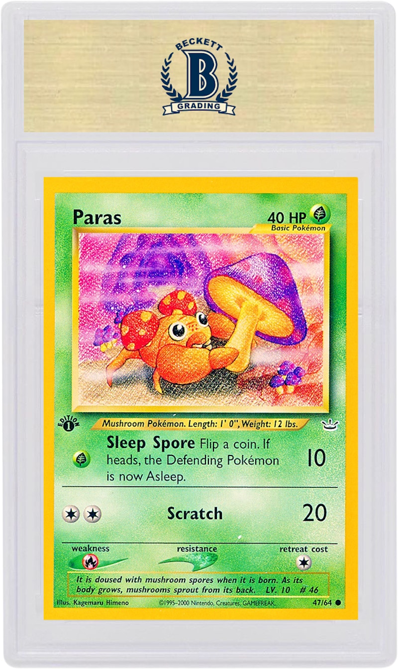 Paras 2001 Pokemon TCG Neo Revelation 1st Edition #47/64 (PSA or BGS Graded)