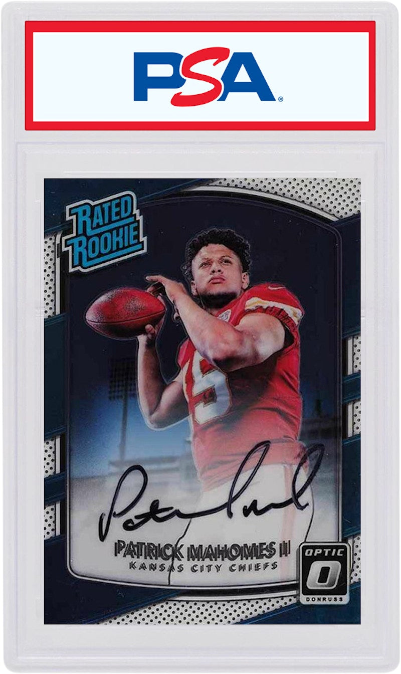 Patrick Mahomes 2017 Panini Donruss Optic Rookie Autograph #177 (PSA or BGS Graded)