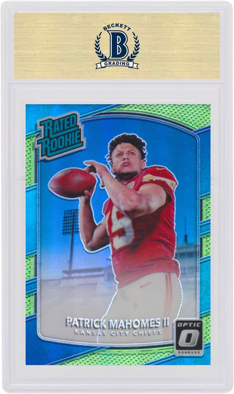 Patrick Mahomes 2017 Panini Donruss Optic Rookie Lime #177 (PSA or BGS Graded)
