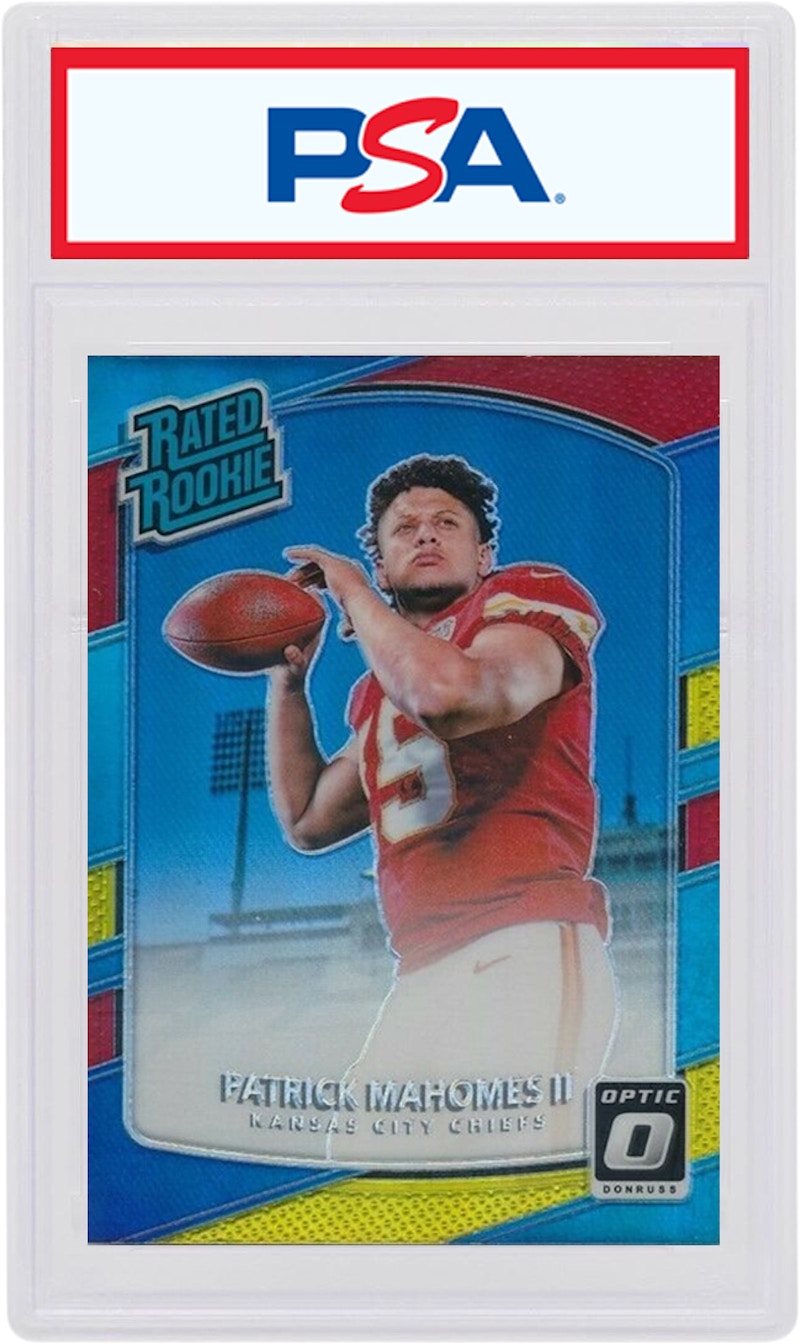 Patrick Mahomes 2017 Panini Donruss Optic Rookie Red/Yellow #177 (PSA or BGS Graded)
