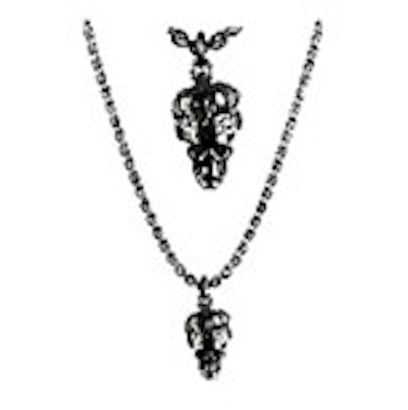 Philipp Plein 3D $kull Crystal Cable Chain Necklace Stainless Steel