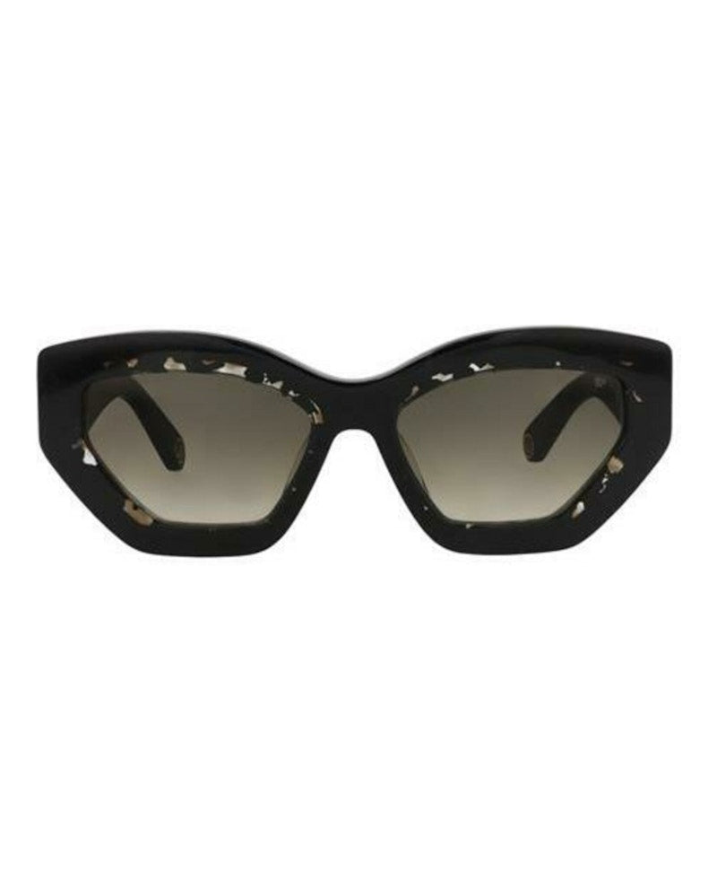 Philipp Plein Cat Eye-Frame Acetate Sunglasses Black Black Green (SPP099M-55-0700)