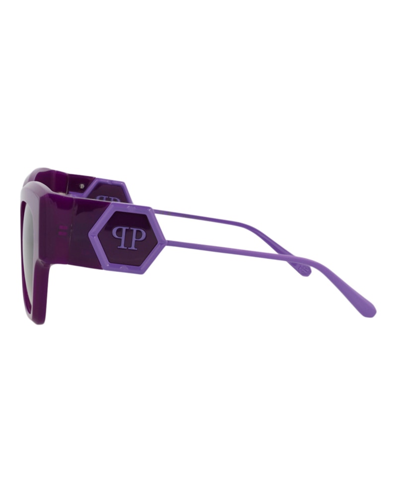 Philipp Plein Cat Eye-Frame Acetate Sunglasses Violet Violet Smoke (SPP120M-53-0875)