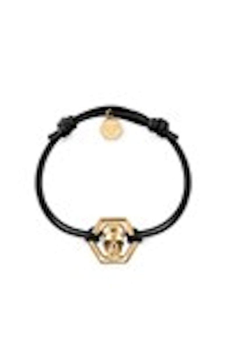 Philipp Plein Linked Cotton Cord Bracelet Gold