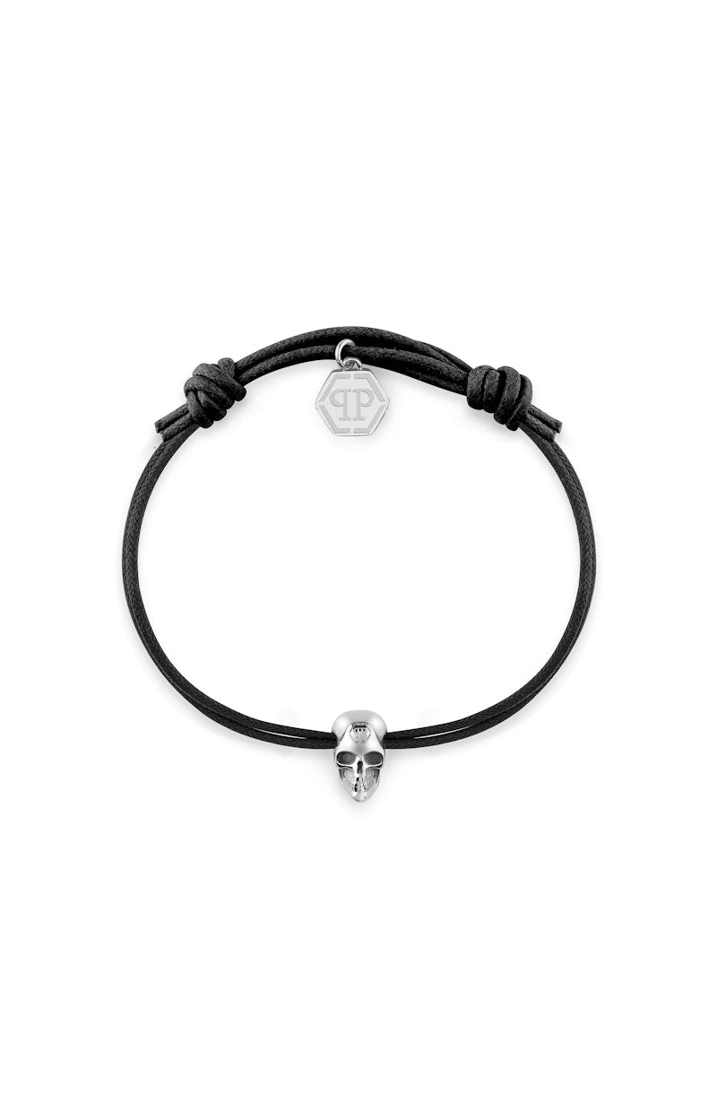 Philipp Plein Linked Cotton Cord Bracelet Stainless Steel