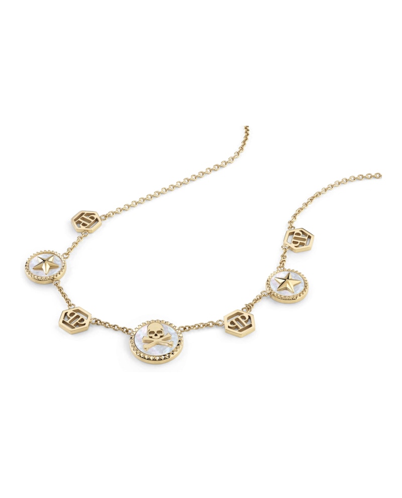 Philipp Plein Plein Mini Logo Cable Chain Necklace Gold