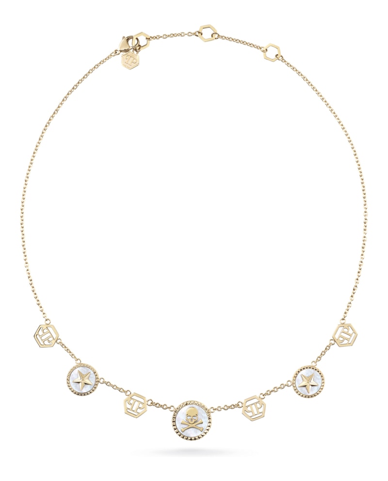 Philipp Plein Plein Mini Logo Cable Chain Necklace Gold