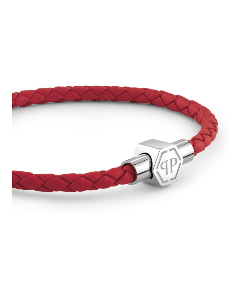 Philipp Plein Plein Tag Calf Leather Bracelet Stainless Steel
