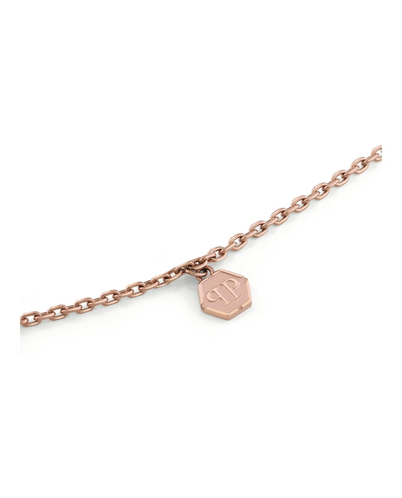 Philipp Plein Sliding $kull Crystal Cable Chain Bracelet Rosegold
