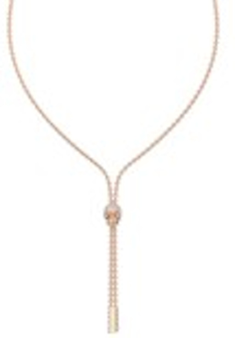 Philipp Plein Sliding $kull Crystal Cable Chain Necklace Rosegold