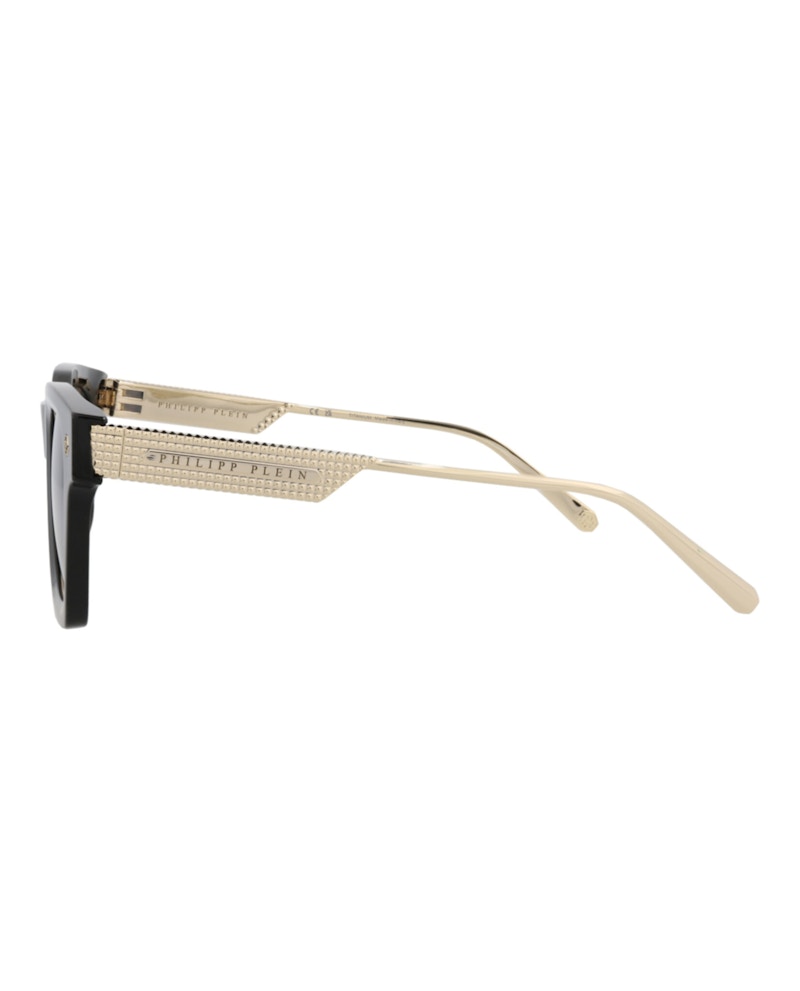 Philipp Plein Square-Frame Acetate Sunglasses Black Gold Blue (SPP105M-50-0700)