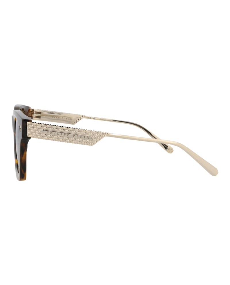 Philipp Plein Square-Frame Acetate Sunglasses Havana Gold Brown (SPP105M-50-09FM)