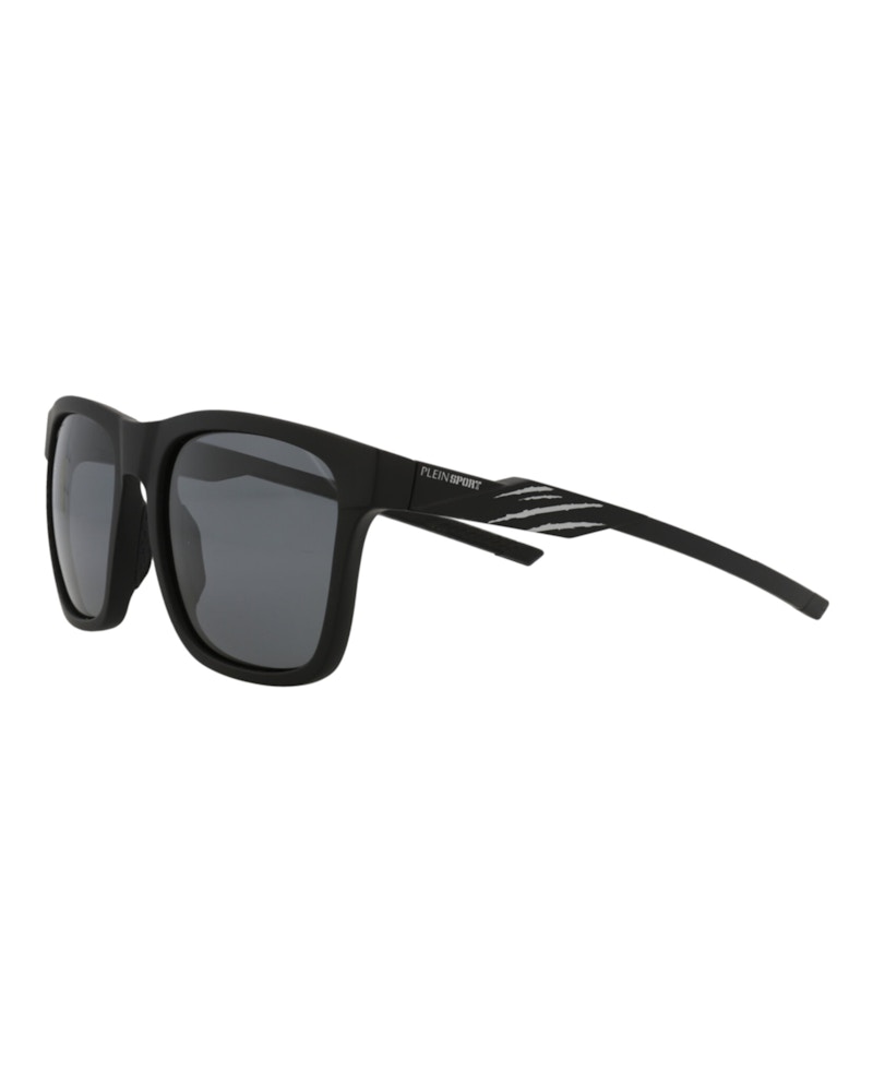 Philipp Plein Square-Frame Injection Sunglasses Black Black Smoke (SSP010-56-U28P)