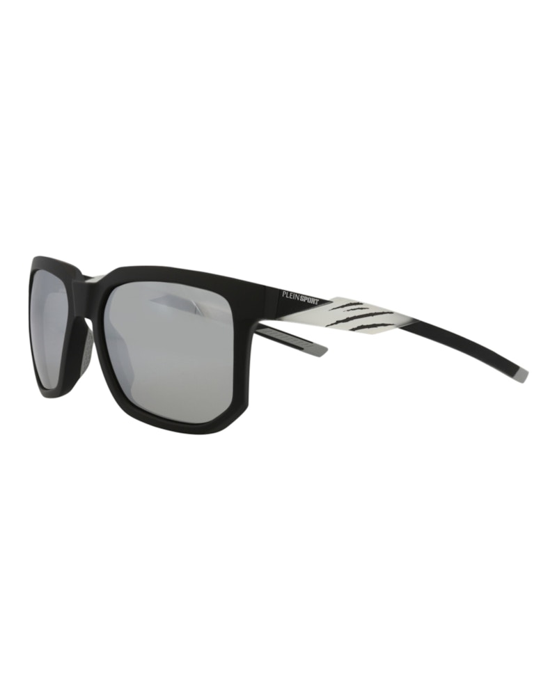 Philipp Plein Square-Frame Injection Sunglasses Black Black Smoke (SSP011-56-U28W)