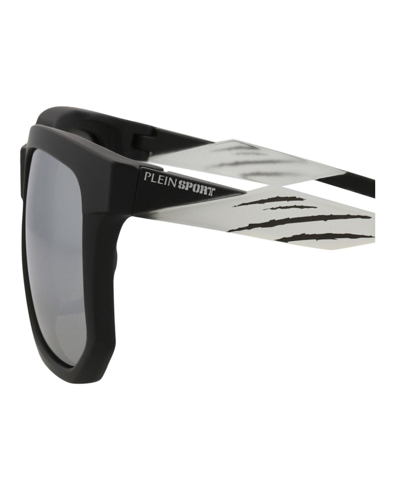 Philipp Plein Square-Frame Injection Sunglasses Black Black Smoke (SSP011-56-U28W)