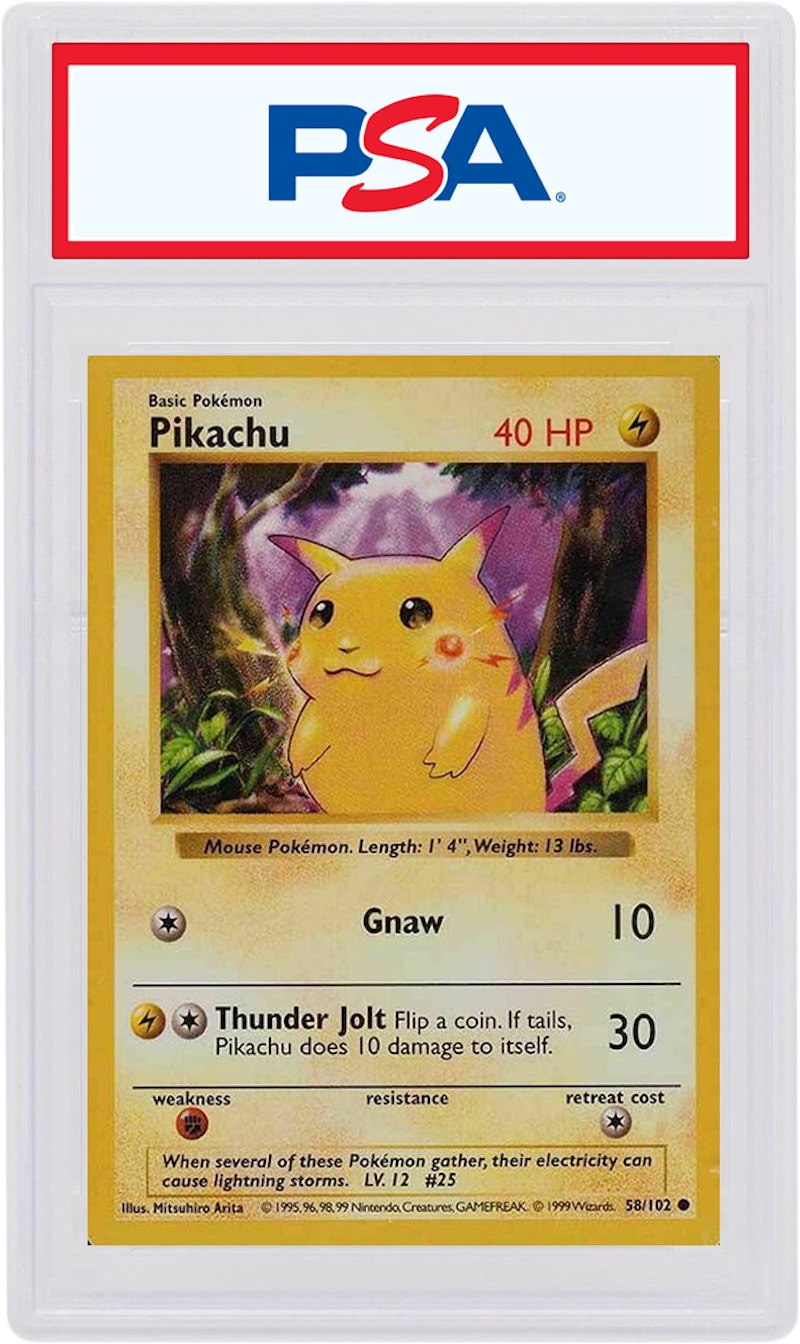 Pikachu 1999 Pokemon TCG Red Cheeks Shadowless #58 (PSA or BGS Graded)