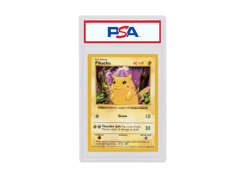 Pikachu (Red Cheeks) 1999 Pokémon Base Set Shadowless #58/102 (PSA or BGS Graded)