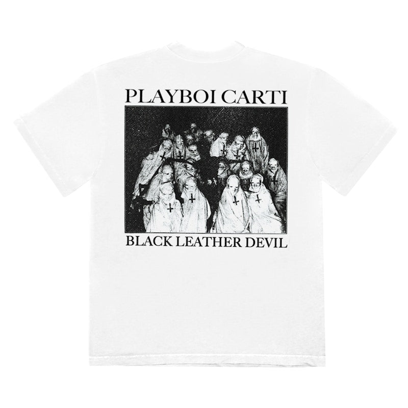 Playboi Carti Black Leather Devil T-shirt White