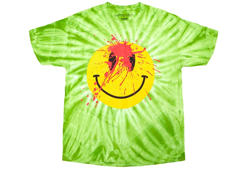 Playboi Carti Die Lit Tour Smiley Face Tee Green Tie Dye