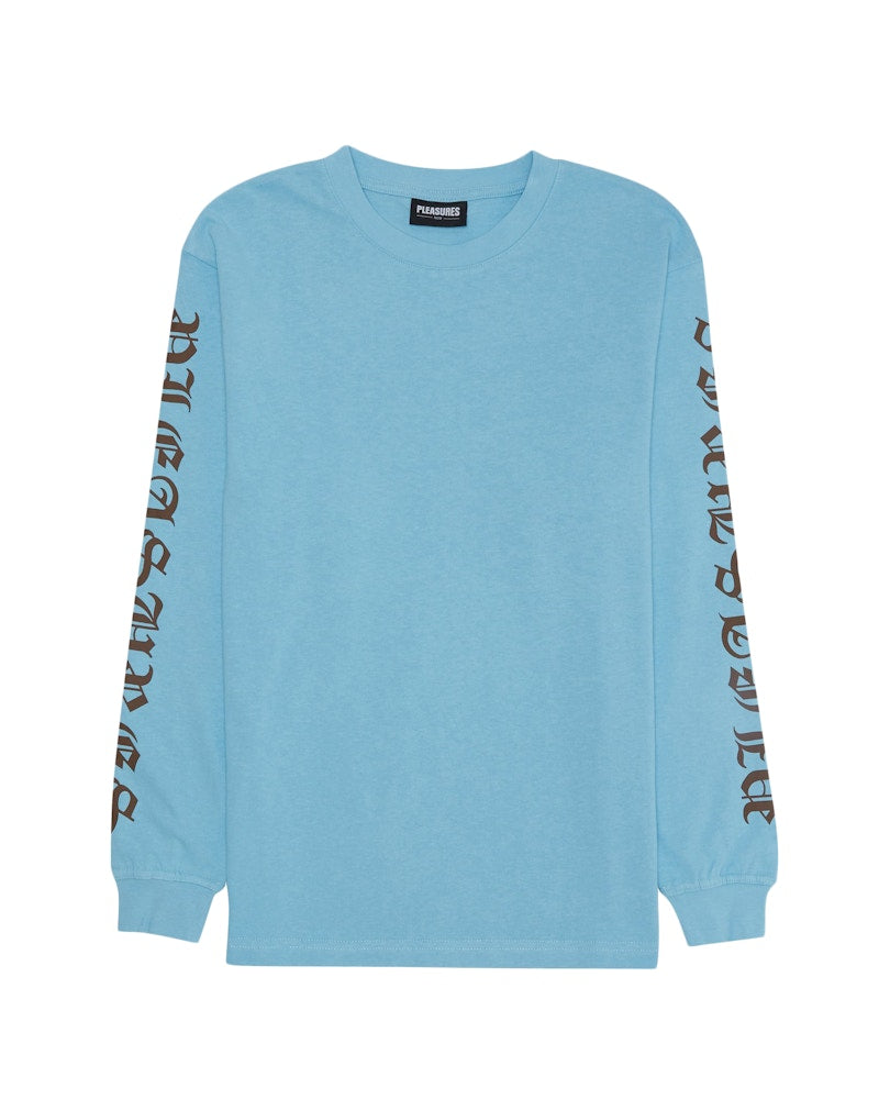 Pleasures Old E Heavyweight Long Sleeve Shirt Blue