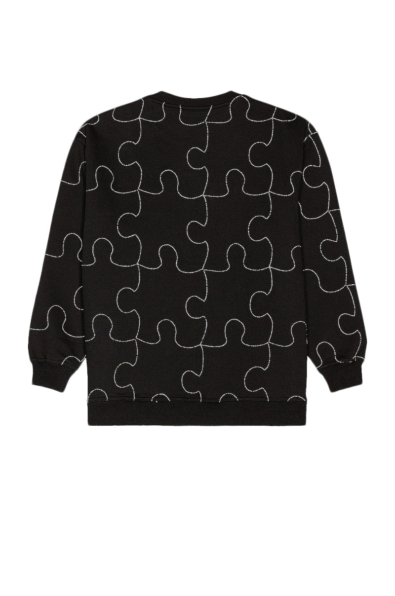 Pleasures Pieces Reflective Crewneck Sweater Black