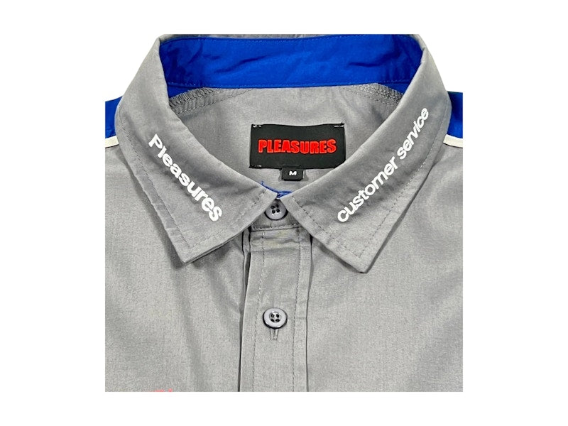 Pleasures Terror Button Up Shirt Grey