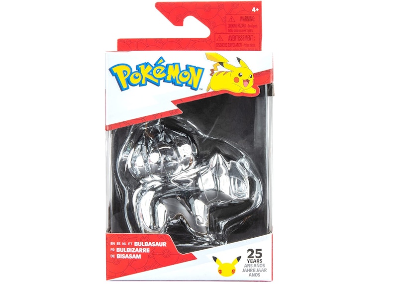 Pokemon 25th Anniversary Bulbasaur 3 Inch Figure Silver