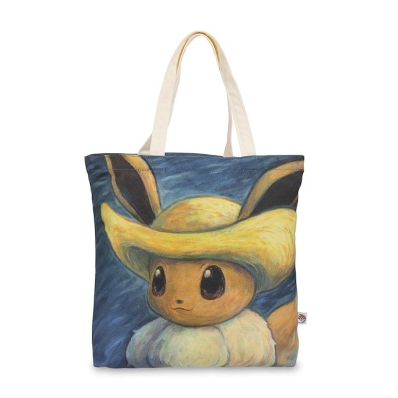 Pokemon Center x Van Gogh Museum: Eevee Inspired by Self-Portrait with Straw Hat Canvas Canvas Tote