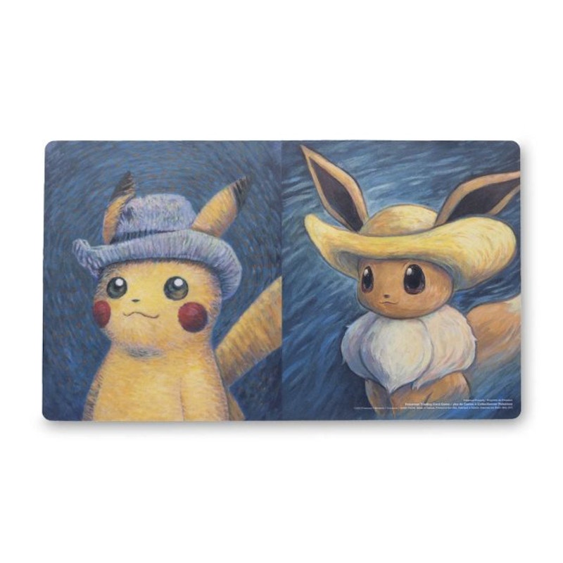 Pokemon Center x Van Gogh Museum: Pikachu & Eevee Inspired by Vincent's Self-Portraits Playmat