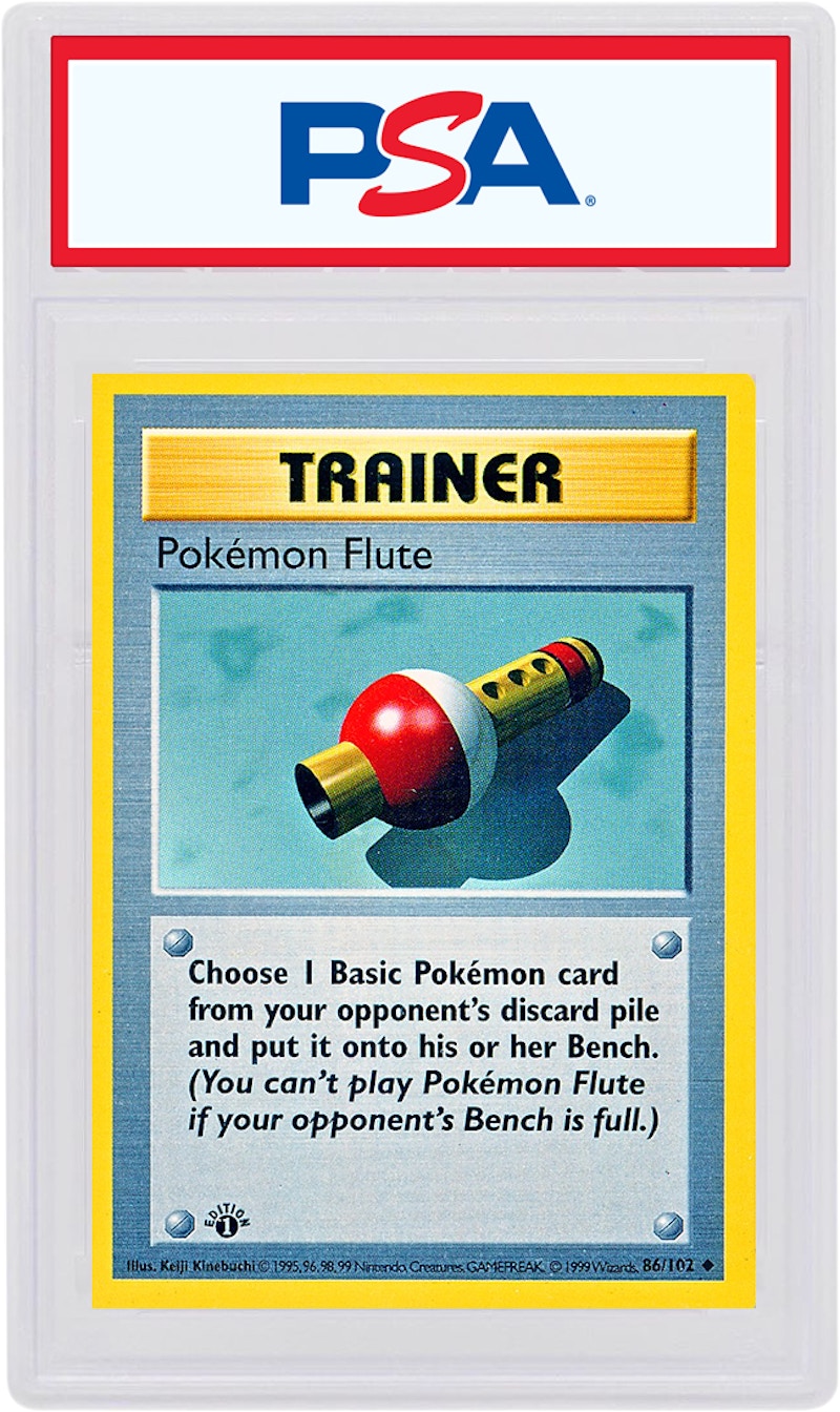 Pokemon TCG Flute 1999 Pokemon TCG Base Set 1st Edition #86/102 (PSA or BGS Graded)