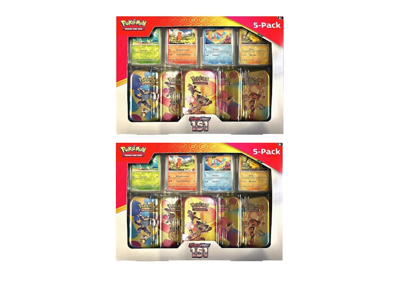 Pokémon Scarlet & Violet 151 Costco 5 Mini Tin Bundle 2x Lot (Tin Art Mary Vary)
