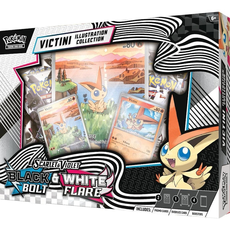 Pokémon Scarlet & Violet Black Bolt/White Flare Unova Victini Illustration Poster Collection Box