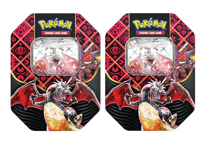 Pokémon Scarlet & Violet Paldean Fates Shiny Charizard Tin 2x Lot