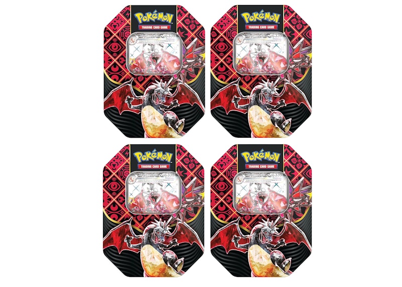 Pokémon Scarlet & Violet Paldean Fates Shiny Charizard Tin 4x Lot