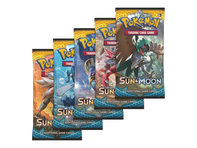 Pokémon Sun & Moon Base Set Booster Pack 5x Lot (Artwork May Vary)
