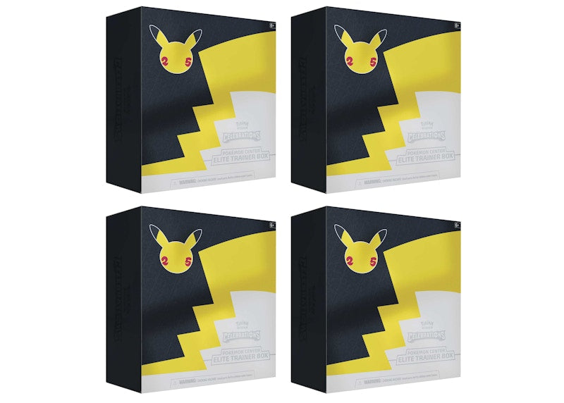 Pokémon TCG 25th Anniversary Celebrations Pokémon Center Exclusive Elite Trainer Box 4x Lot
