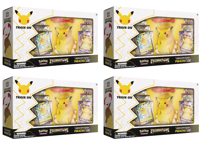 Pokémon TCG 25th Anniversary Celebrations Premium Pikachu VMAX Figure Collection Box 4x Lot
