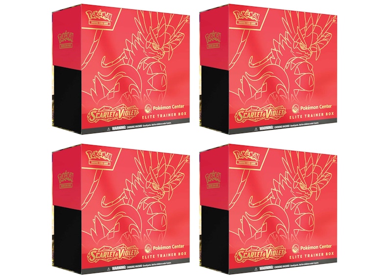 Pokémon TCG Scarlet & Violet Koraidon Pokémon Center Elite Trainer Box 4x Lot