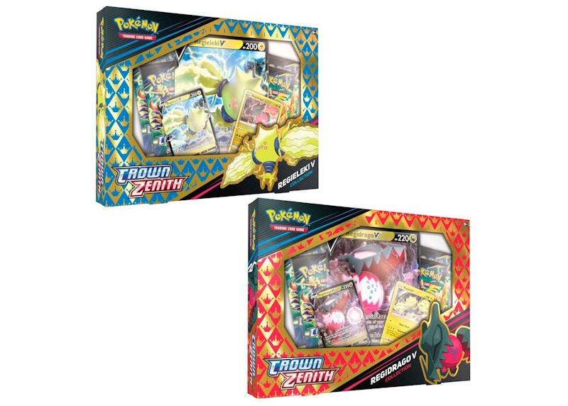 Pokémon TCG Sword & Shield Crown Zenith Regieleki V & Regidrago V Collection Box 2x Bundle