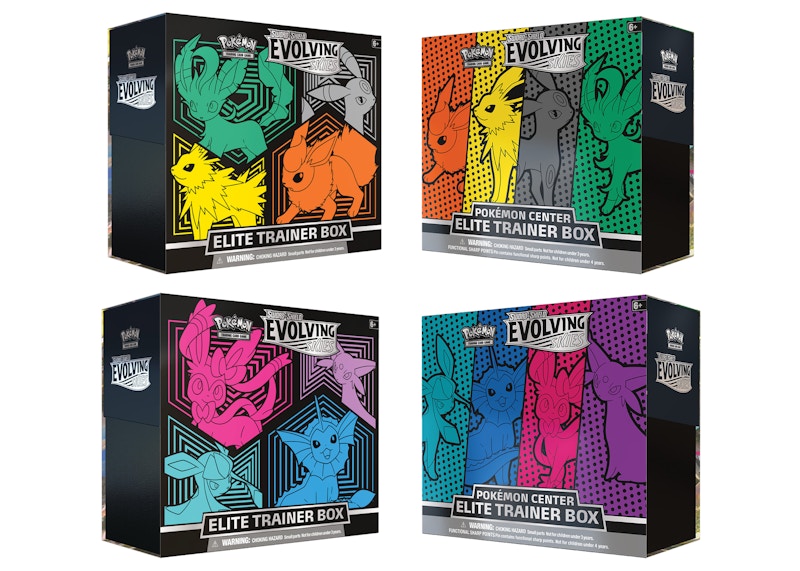 Pokémon TCG Sword & Shield Evolving Skies Elite Trainer Box/Pokémon Center Elite Trainer Box 4x Bundle