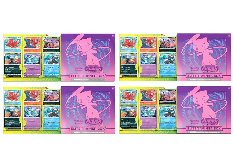Pokémon TCG Sword & Shield Fusion Strike Elite Trainer Box (with Bonus Cards) 4x Lot