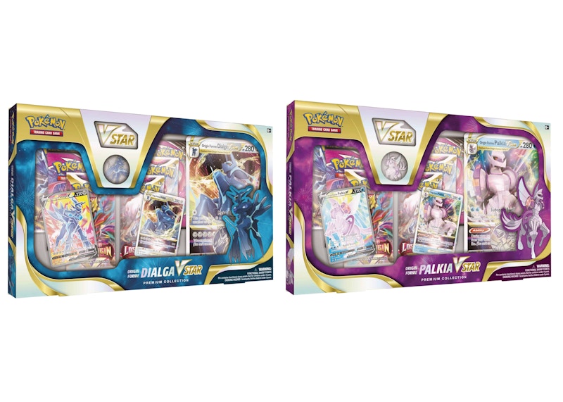 Pokémon TCG Sword & Shield Origin Forme Dialga & Palkia VSTAR Premium Collection Box 2x Bundle