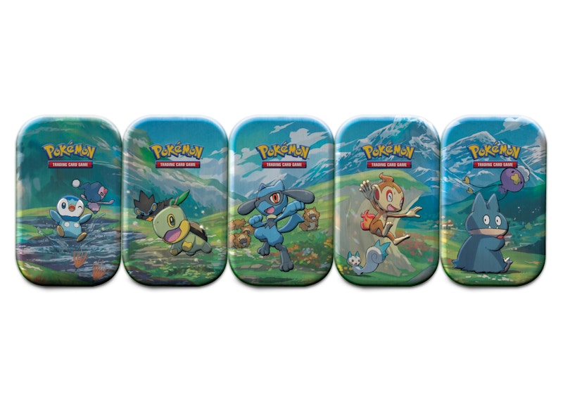 Pokémon TCG Sword & Shield Sinnoh Stars (Piplup/Turtwig/Riolu/Chimchar/Munchlax) Mini Tin Set 5x Lot