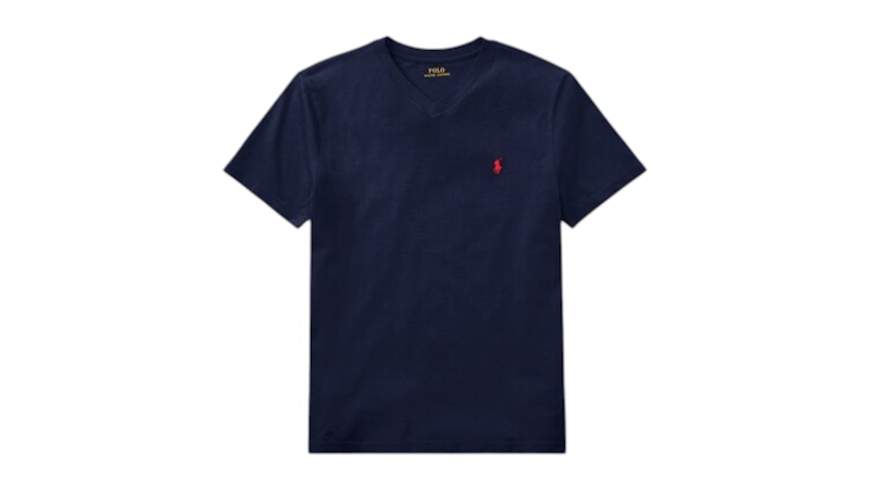 Polo Ralph Lauren Boys S/S Cotton Jersey V-Neck T-shirt Cruise Navy
