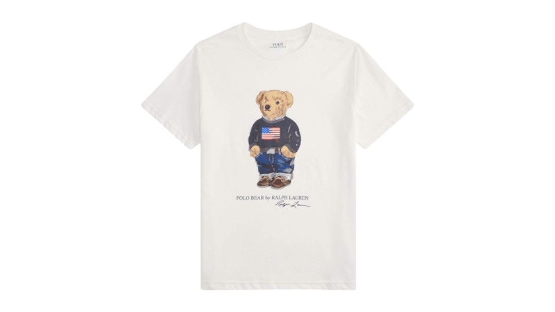 Polo Ralph Lauren Boys S/S Jersey Knit Novelty Bear T-shirt White Core Bear