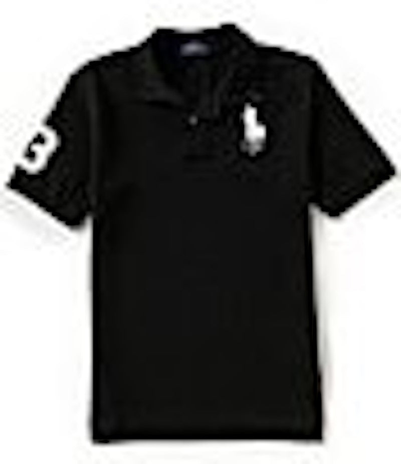 Polo Ralph Lauren Boys Short-Sleeve Big Pony Mesh Polo Black White