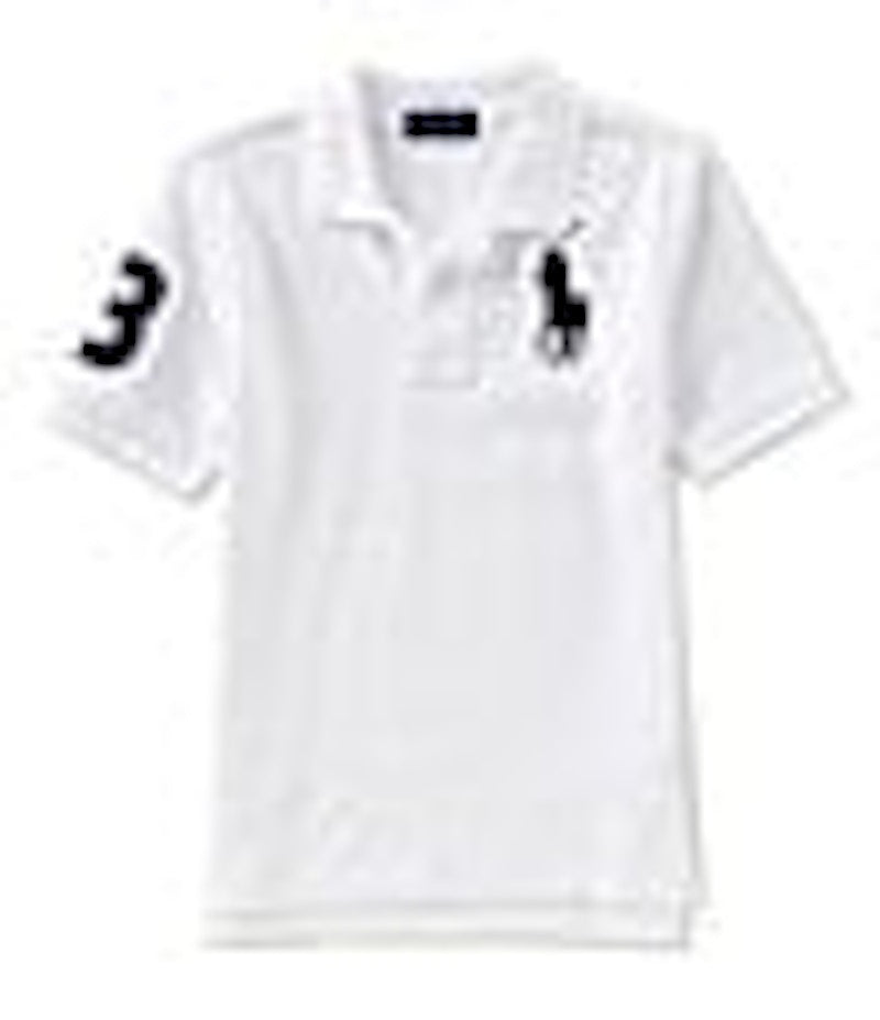 Polo Ralph Lauren Boys Short-Sleeve Big Pony Mesh Polo White
