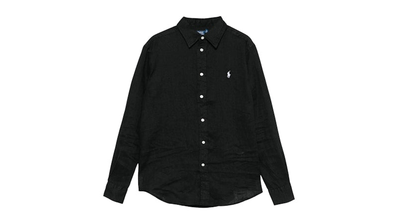 Polo Ralph Lauren Classic Long Sleeve Button Front Shirt Polo Black