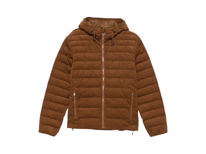 Polo Ralph Lauren Corduroy Puffer Jacket Brown